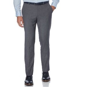 Perry Ellis Slim Fit Plaid Suit Pant, Brushed Nickel/Gray, 30Wx30L New w/Tag